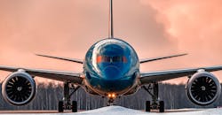 Boeing 787-9 Dreamliner taxiing on the runway. Boeing 787-9 Dreamliner taxiing on the runway.