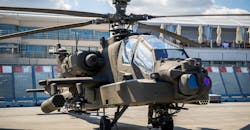 Boeing AH-64E Apache Guardian attack helicopter on display at the 2019 Paris Air Show. Boeing AH-64E Apache Guardian attack helicopter on display at the 2019 Paris Air Show.