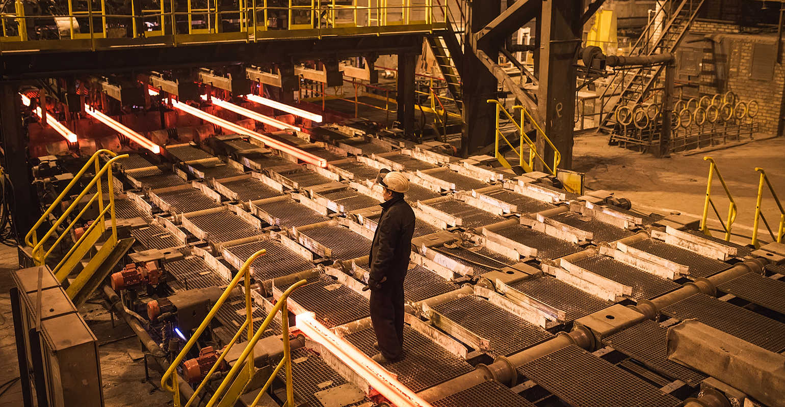 Continuous billet casting.