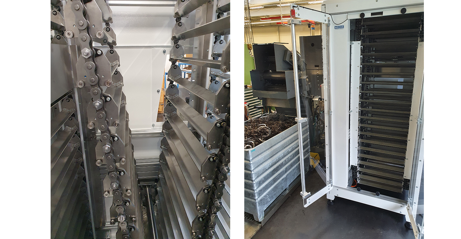 Mecha AG DepotMax XL automated part unloader.