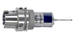 HEIDENHAIN’s TS 760 probe with CNC controls for 5-axis machining. HEIDENHAIN’s TS 760 probe with CNC controls for 5-axis machining.