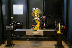 The Fab-Pak OmniClean all-in-one robotic grinding cell, offered by Lincoln Electric Automation and 3M Abrasive Systems. The Fab-Pak OmniClean all-in-one robotic grinding cell, offered by Lincoln Electric Automation and 3M Abrasive Systems.