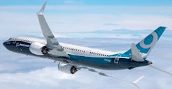 Boeing 737 MAX 9 in new Boeing Blue livery. Boeing 737 MAX 9 in new Boeing Blue livery.