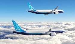 Boeing 777-8 Freighter and 777-9 widebody passenger aircraft. Boeing 777-8 Freighter and 777-9 widebody passenger aircraft.