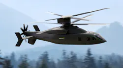 The Sikorsky/Boeing DEFIANT X® helicopter proposed for the U.S. Army’s Future Long-Range Assault Aircraft (FLRAA) competition.