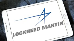 Lockheed Martin logo graphic shown on phone/tablet. Lockheed Martin logo graphic shown on phone/tablet.