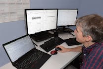 A Supfina engineer working with Digital Metrology&rsquo;s OmniSurf offline surface texture analysis
