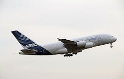 Airbus A380 test flight with Sustainable Aviation Fuel, March 25 2022. Airbus A380 test flight with Sustainable Aviation Fuel, March 25 2022.