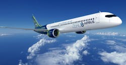 The Airbus ZEROe turbofan concept aircraft is proposed with two hybrid-hydrogen turbofan engines to provide thrust. The liquid hydrogen storage and distribution system is located behind the rear pressure bulkhead. The Airbus ZEROe turbofan concept aircraft is proposed with two hybrid-hydrogen turbofan engines to provide thrust. The liquid hydrogen storage and distribution system is located behind the rear pressure bulkhead.