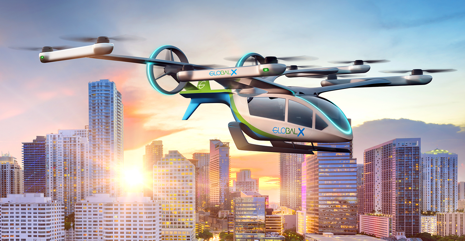 Global Crossing Airlines Group eVTOL, illustration by Embraer.
