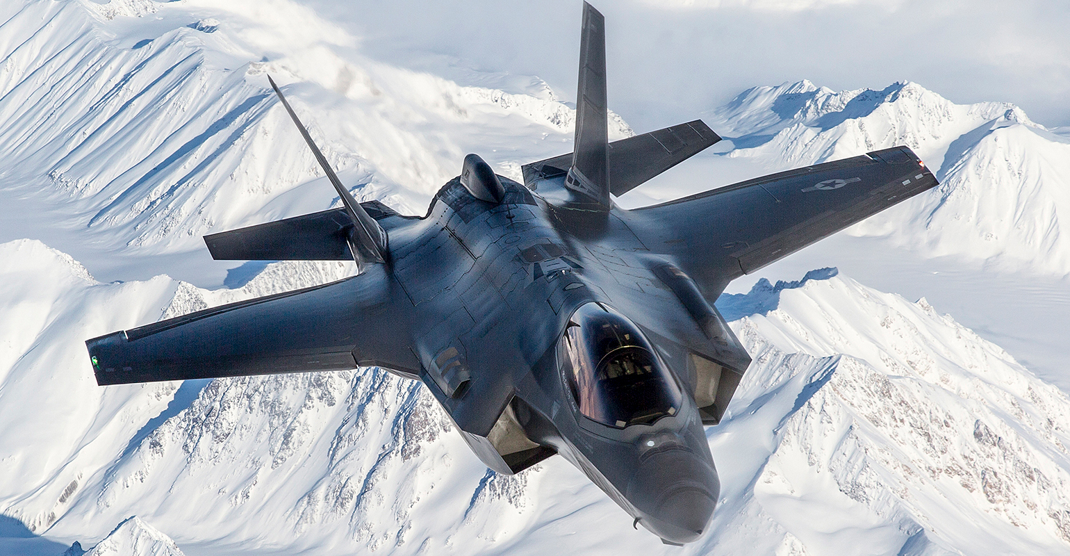 USAF AF-2 Major Eskil 'Taz' Amdal pilots a Lockheed Martin F-35A from Eielson, Alaska to Edwards AFB, Ca., 8 March 2018.