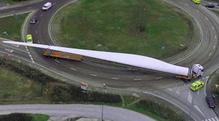 The 62-m thermoplastic and glass-fabric wind turbine blade, developed by the Zero wastE Blade ReseArch consortium and produced by LM Wind Power.