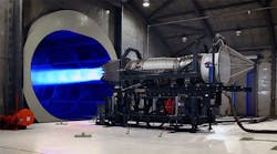 Pratt & Whitney F119 engine on a test bed. Pratt & Whitney F119 engine on a test bed.