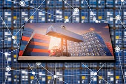 Cargo container logistic business with internet of things technology for global business connection to worldwide shipping. Cargo container logistic business with internet of things technology for global business connection to worldwide shipping.