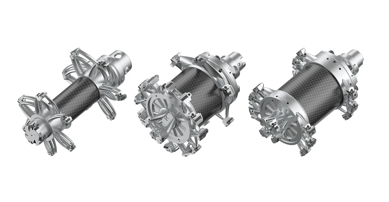 First-generation design (9.5 kg) on the left, and latest tool design variants (less than 8 kg) on the right for hassle-free tool changing.