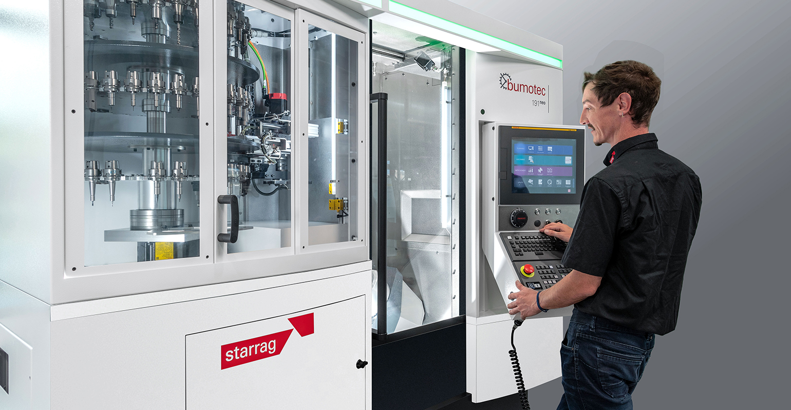 The Bumotec 191neo presents a large area of windows and perfectly positioned access doors, for high visibility of the different zones within the machine, and accessibility for all operators.