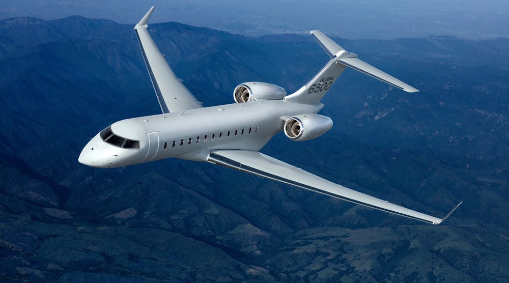 Bombardier Global 6000 aircraft, part of the USAF Battlefield Airborne Communications Node program.
