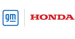 GM and Honda logos. GM and Honda logos.