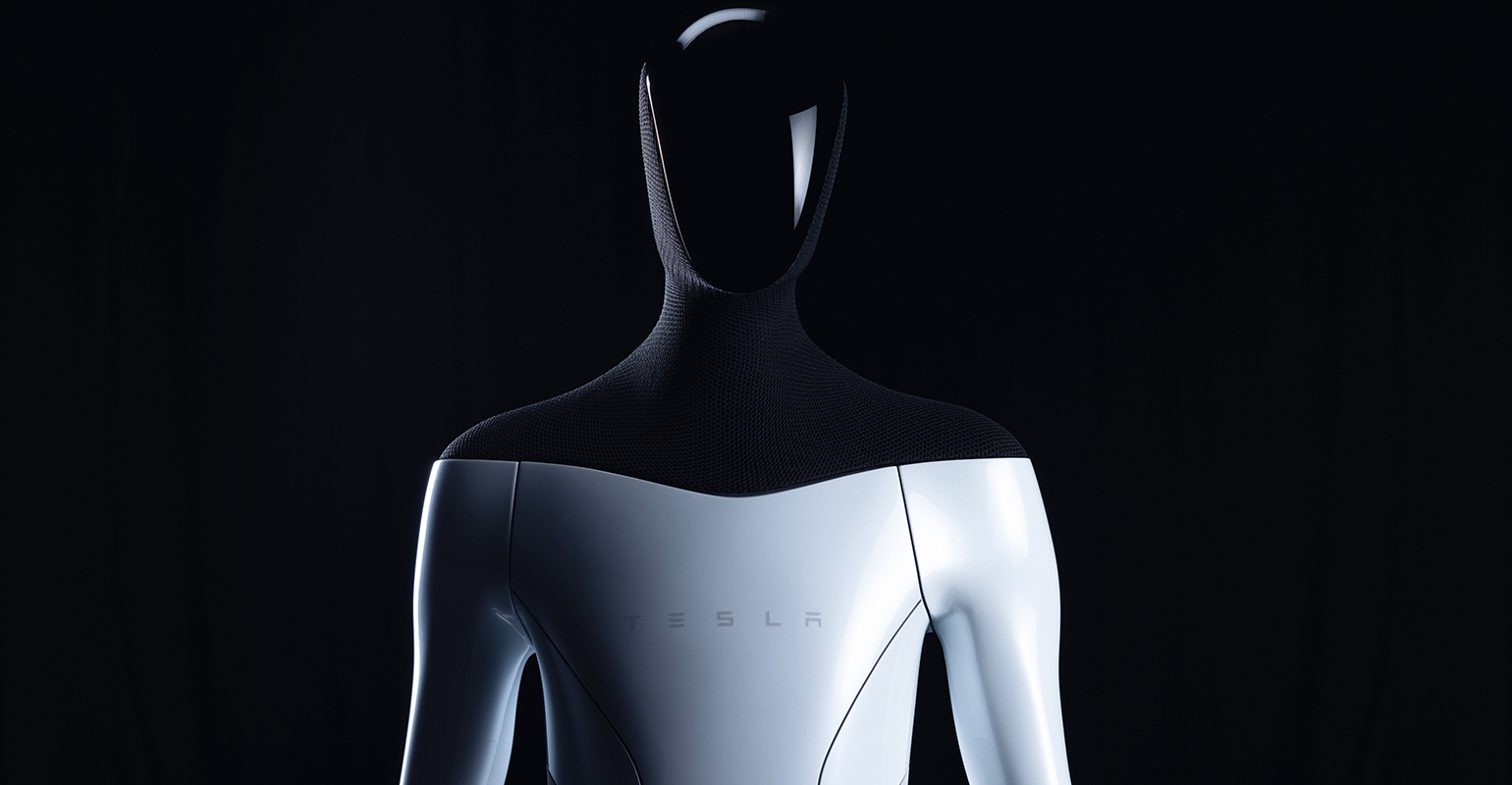 Tesla Inc.&rsquo;s concept image for its proposed humanoid robot, Optimus.