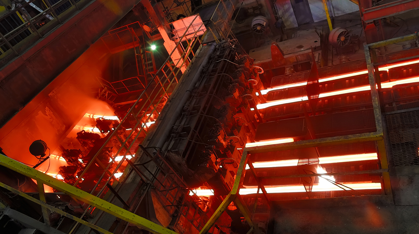 Continuous billet casting.