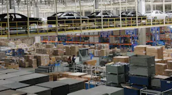 Auto assembly plant parts warehouse.