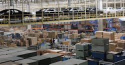 Auto assembly plant parts warehouse. Auto assembly plant parts warehouse.