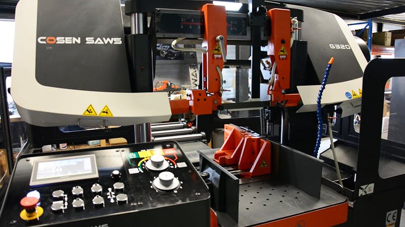 Cosen band saws combined with big tooth blades create the right amount of clearance when cutting common types of aluminum, including 6061, 6063, 6070, and more.
