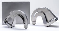 With recent advances in the controls and automation of hydraulic forging presses, precision titanium parts can be forged to extremely tight tolerances, at relatively high volume. Unit price can decrease significantly over a hog-out part due to using less input material, with the help of a hydraulic press. With recent advances in the controls and automation of hydraulic forging presses, precision titanium parts can be forged to extremely tight tolerances, at relatively high volume. Unit price can decrease significantly over a hog-out part due to using less input material, with the help of a hydraulic press.