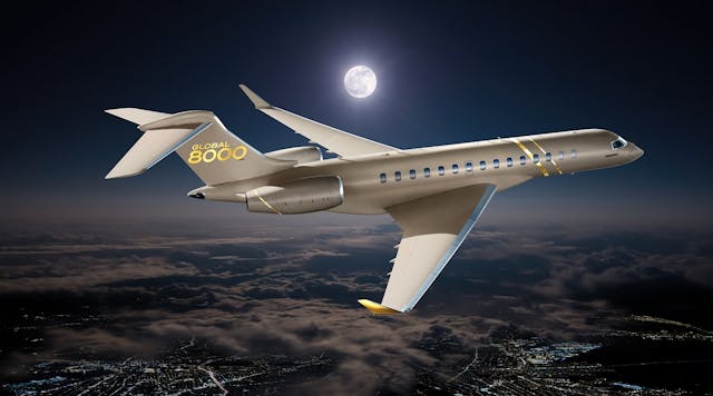 Bombardier Global 8000 long-range business jet.