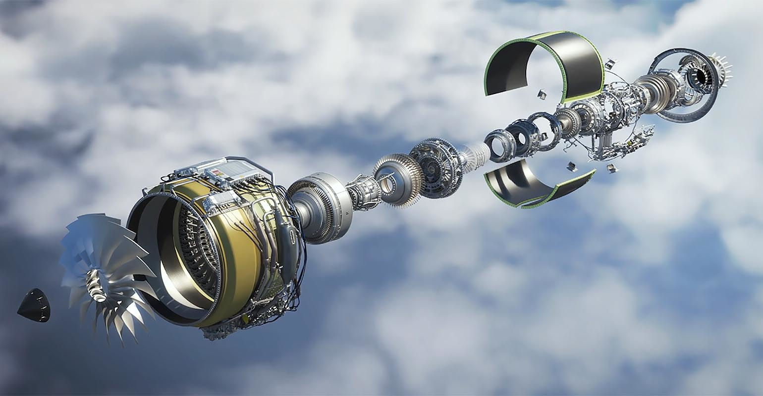 A rendering of the GE Aviation Passport engine.