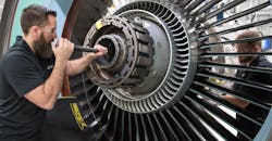 Turbofan engine assembly at Pratt & Whitney’s Middletown, Conn., engine plant. Turbofan engine assembly at Pratt & Whitney’s Middletown, Conn., engine plant.