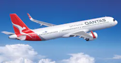 Airbus A321XLR, in Qantas livery. Airbus A321XLR, in Qantas livery.