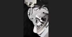 The Chiron Group Micro5 has a high-performance milling spindle that reduces machining time compared to larger machines. The Chiron Group Micro5 has a high-performance milling spindle that reduces machining time compared to larger machines.