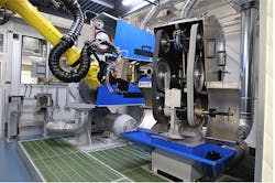 APS Robotic Automation Cell at the Higgins Grinding Technology Center in Northborough, Mass. APS Robotic Automation Cell at the Higgins Grinding Technology Center in Northborough, Mass.