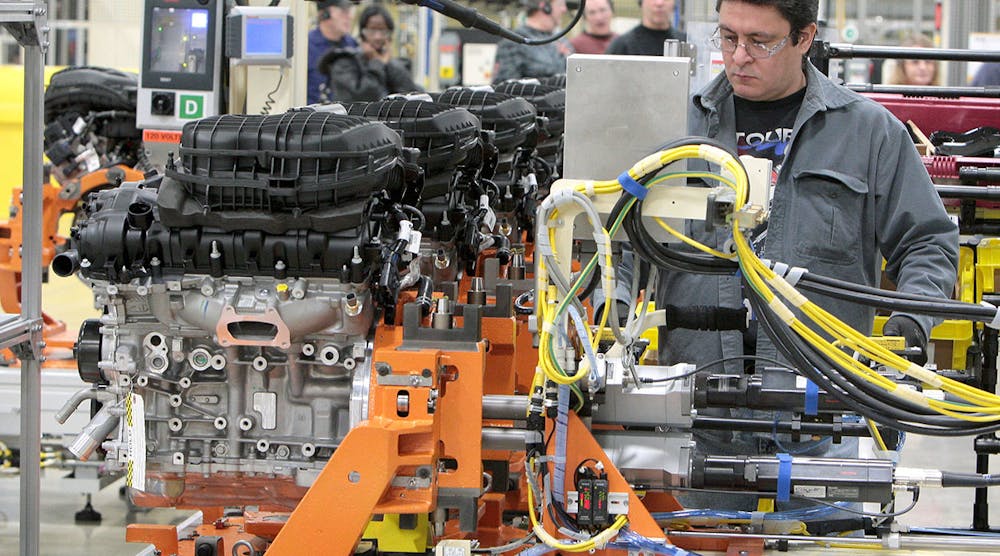 Stellantis Trenton, Mich. V-6 engine assembly line.