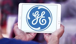 General electric logo displayed on a Samsung tablet. General electric logo displayed on a Samsung tablet.