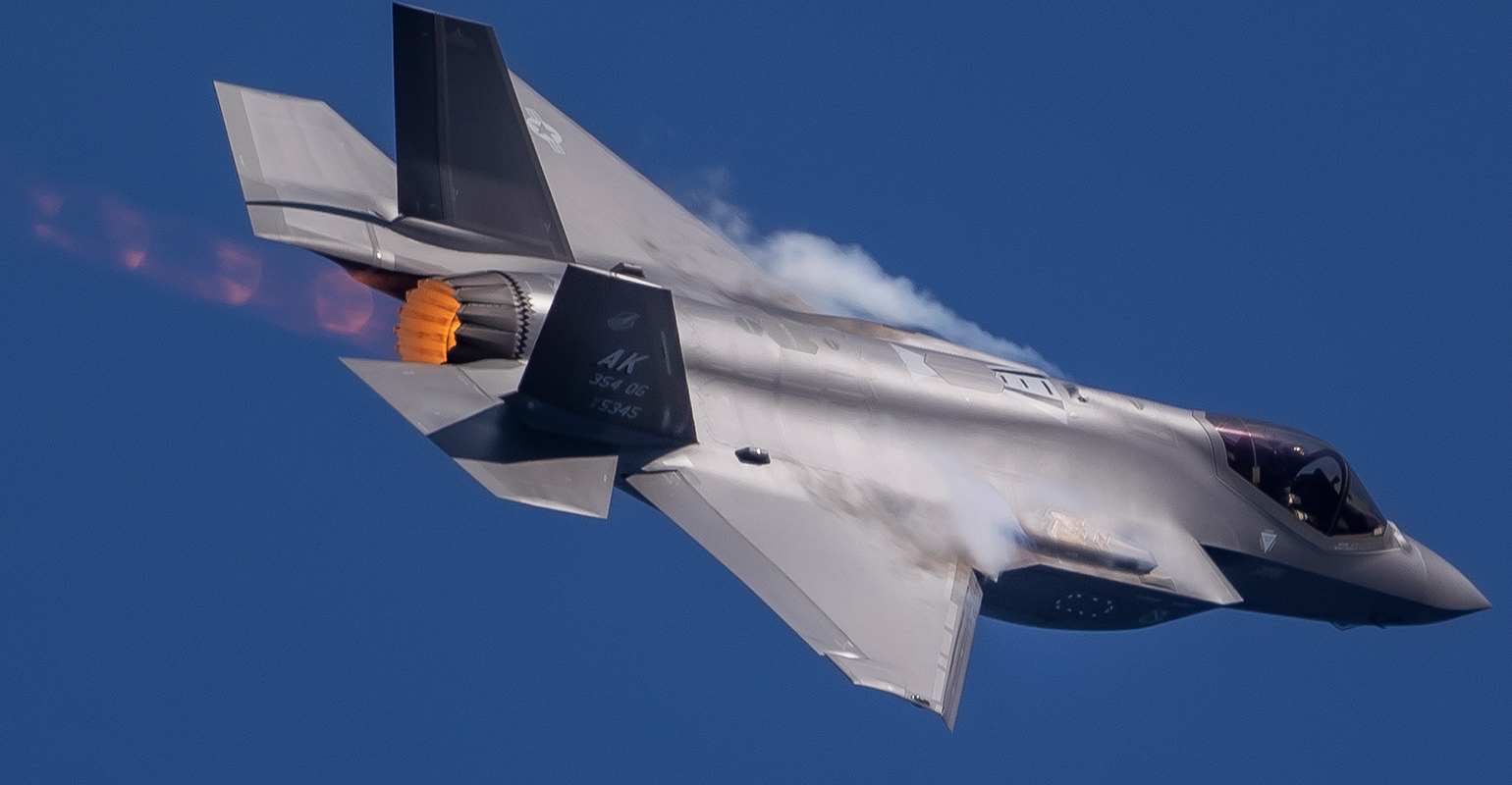 The USAF F-35A in flight.