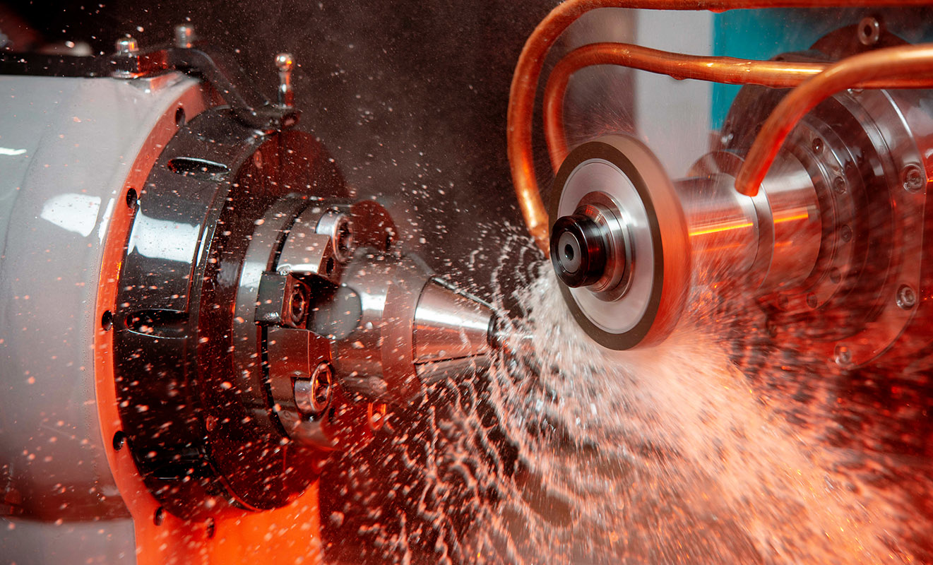 CNC lathe / turning machine drilling a metal rod with the drill tool and center drill tool.