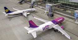 Boeing 737, Airbus A320 at the Wroclaw airport, Poland. Boeing 737, Airbus A320 at the Wroclaw airport, Poland.