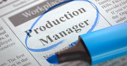 Job Opening, “Production Manager”. Job Opening, “Production Manager”.