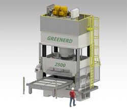 Greenerd 2500-ton, hydraulic compression molding press. Greenerd 2500-ton, hydraulic compression molding press.