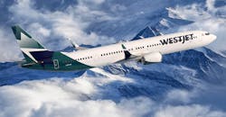 Boeing 737 MAX 10 in WestJet livery. Boeing 737 MAX 10 in WestJet livery.