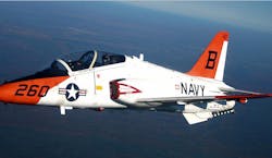 U.S. Navy T-45 flight trainer aircraft. U.S. Navy T-45 flight trainer aircraft.
