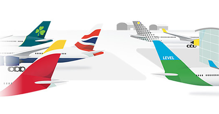 IAG includes Aer Lingus, British Airways, Iberia, LEVEL and Vueling.