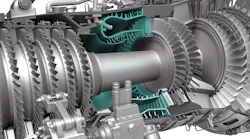 Cross-section view of a typical turbofan jet engine.