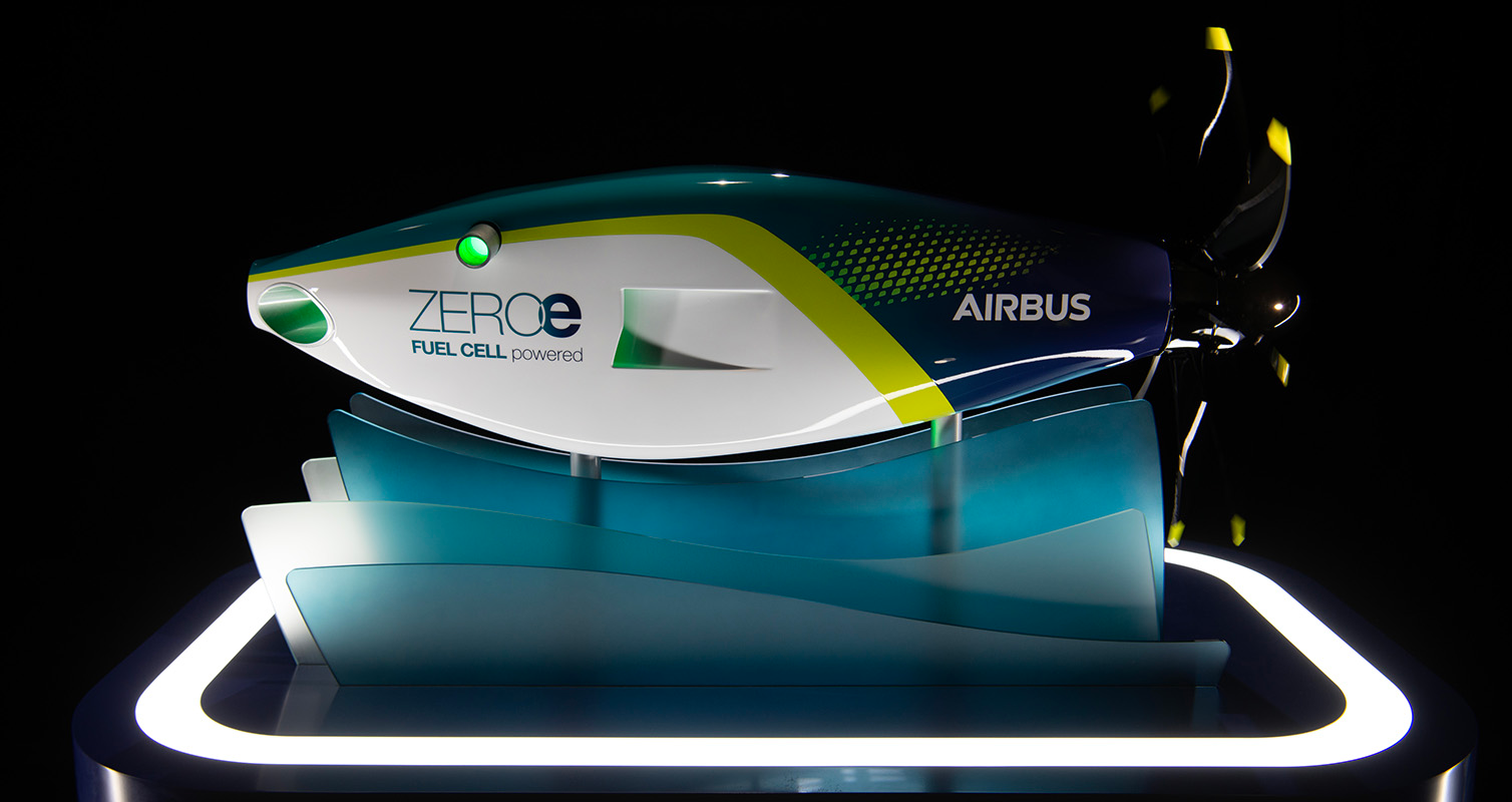 Airbus fuel-cell concept for the A380 ZEROe demonstrator aircraft.