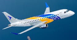 Embraer E175 regional jet. Embraer E175 regional jet.