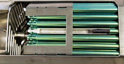 A fragment of a fuel rod of a nuclear reactor. A fragment of a fuel rod of a nuclear reactor.