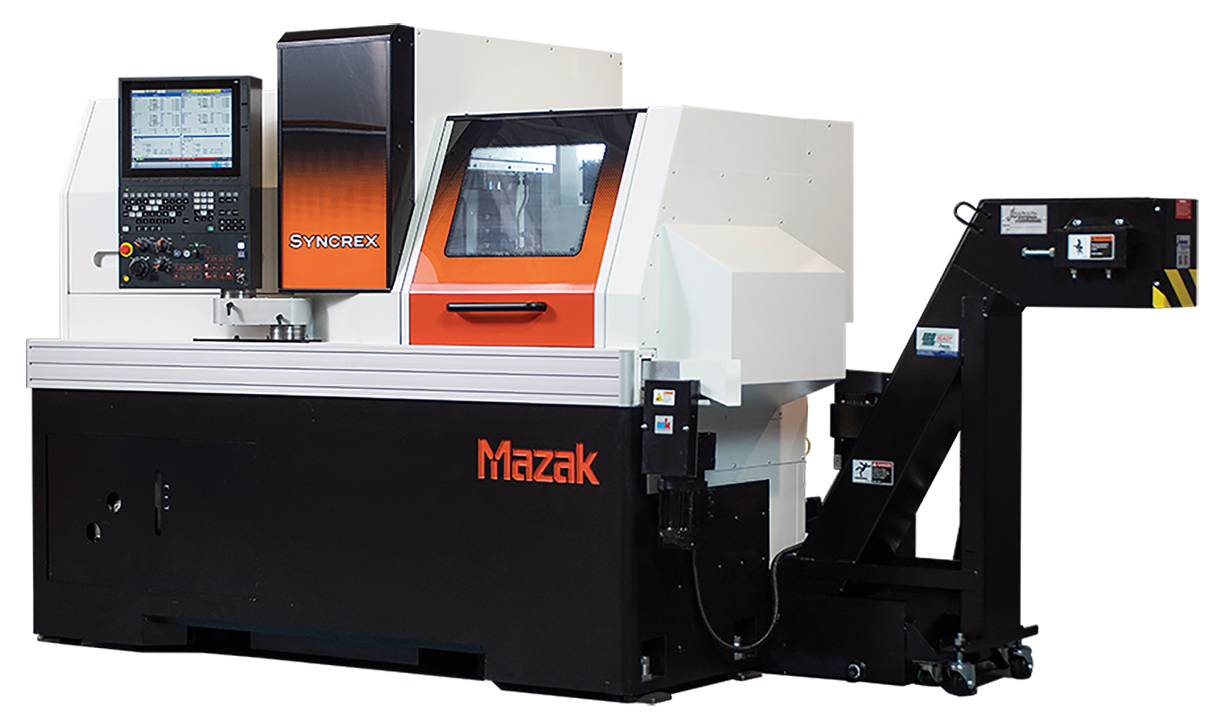 SYNCREX machines are offered in four bar-stock capacities (20 / 25 / 32 / 38 mm) and four different axis configurations, up to a 9X model with full B-axis contouring capabilities.