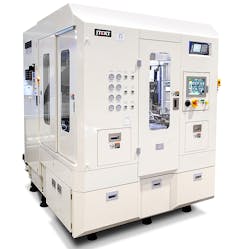 The DXSG320 double-disc horizontal grinder simultaneously grinds both sides of silicon wafers to +/- 1 micron from as-sliced condition. The DXSG320 double-disc horizontal grinder simultaneously grinds both sides of silicon wafers to +/- 1 micron from as-sliced condition.